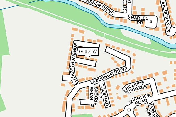G66 8JW map - OS OpenMap – Local (Ordnance Survey)