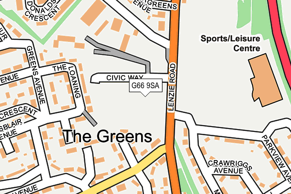 G66 9SA map - OS OpenMap – Local (Ordnance Survey)