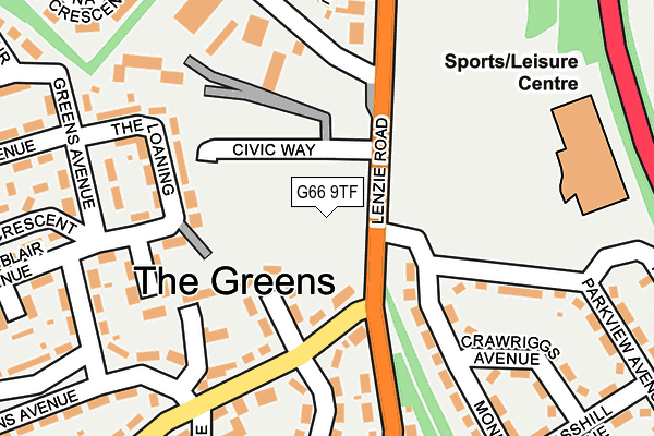 G66 9TF map - OS OpenMap – Local (Ordnance Survey)