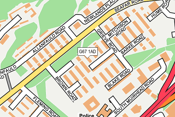G67 1AD map - OS OpenMap – Local (Ordnance Survey)