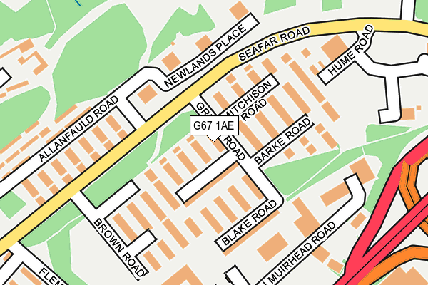 G67 1AE map - OS OpenMap – Local (Ordnance Survey)