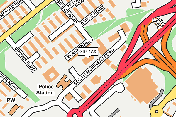 G67 1AX map - OS OpenMap – Local (Ordnance Survey)