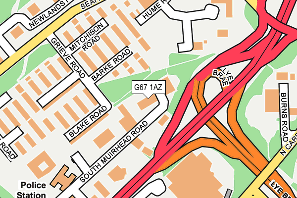 G67 1AZ map - OS OpenMap – Local (Ordnance Survey)