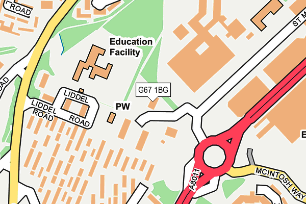G67 1BG map - OS OpenMap – Local (Ordnance Survey)