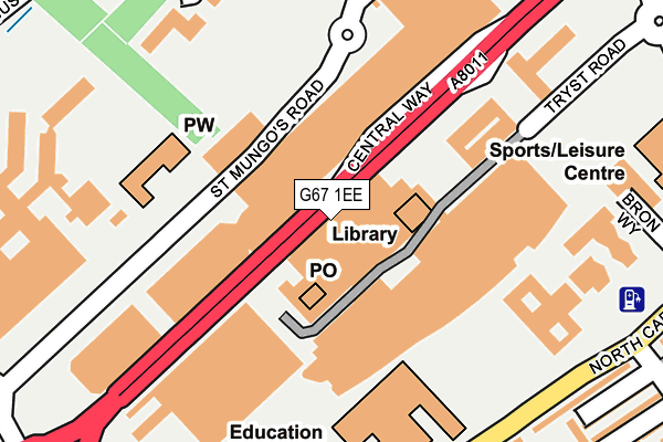 G67 1EE map - OS OpenMap – Local (Ordnance Survey)
