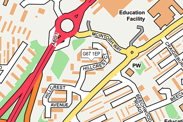 G67 1EP map - OS OpenMap – Local (Ordnance Survey)