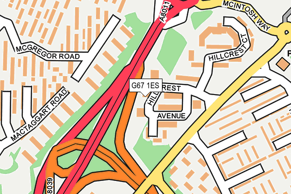 G67 1ES map - OS OpenMap – Local (Ordnance Survey)