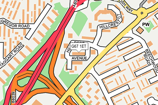 G67 1ET map - OS OpenMap – Local (Ordnance Survey)