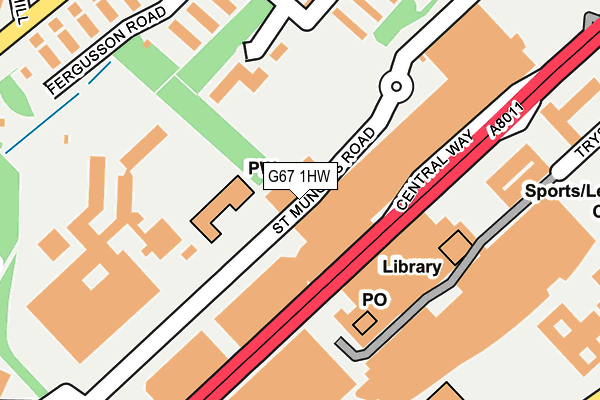 G67 1HW map - OS OpenMap – Local (Ordnance Survey)