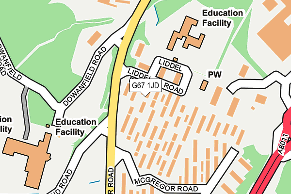 G67 1JD map - OS OpenMap – Local (Ordnance Survey)