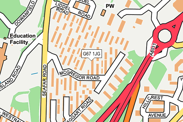G67 1JG map - OS OpenMap – Local (Ordnance Survey)