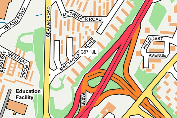 G67 1JL map - OS OpenMap – Local (Ordnance Survey)