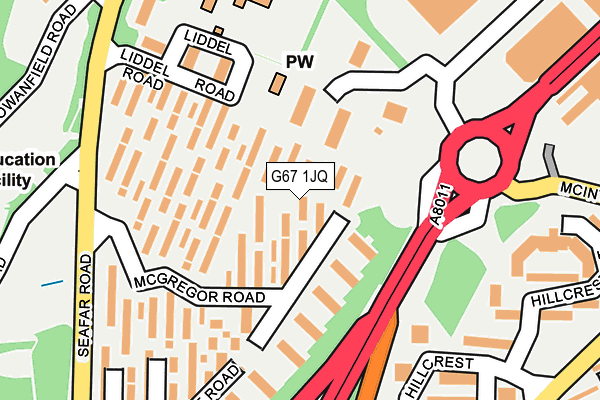 G67 1JQ map - OS OpenMap – Local (Ordnance Survey)