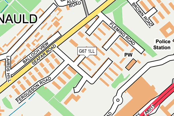 G67 1LL map - OS OpenMap – Local (Ordnance Survey)