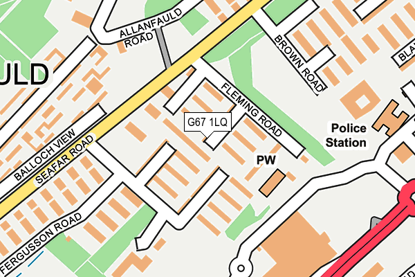 G67 1LQ map - OS OpenMap – Local (Ordnance Survey)
