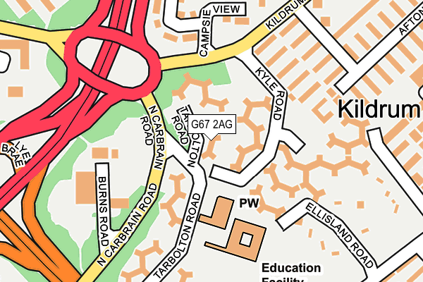 G67 2AG map - OS OpenMap – Local (Ordnance Survey)