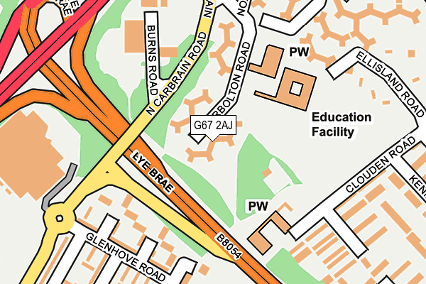 G67 2AJ map - OS OpenMap – Local (Ordnance Survey)