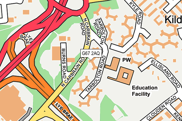 G67 2AQ map - OS OpenMap – Local (Ordnance Survey)