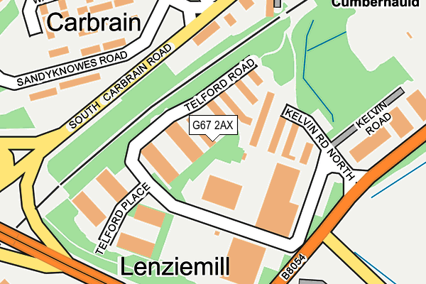 G67 2AX map - OS OpenMap – Local (Ordnance Survey)