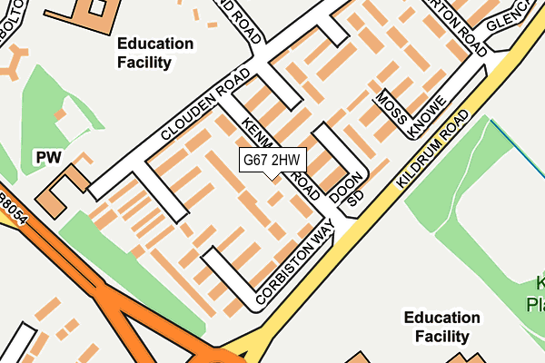 G67 2HW map - OS OpenMap – Local (Ordnance Survey)