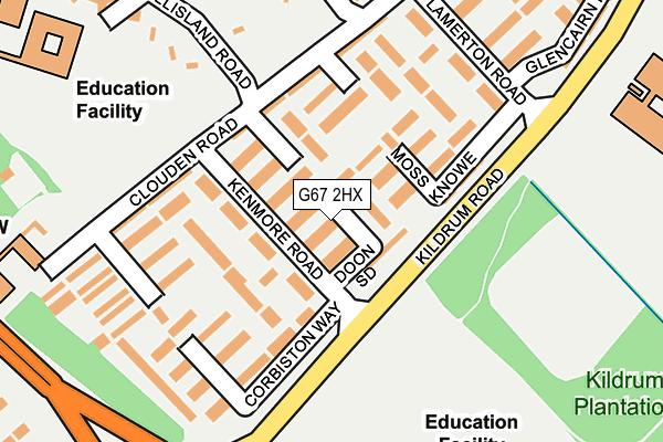 G67 2HX map - OS OpenMap – Local (Ordnance Survey)