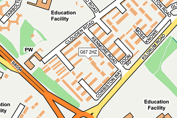 G67 2HZ map - OS OpenMap – Local (Ordnance Survey)