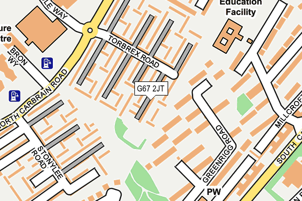 G67 2JT map - OS OpenMap – Local (Ordnance Survey)
