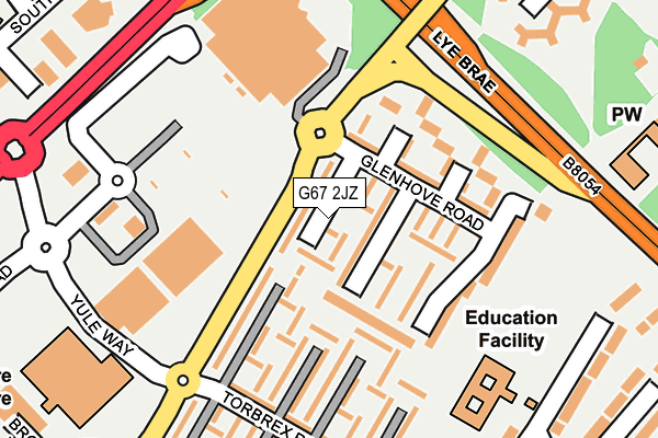 G67 2JZ map - OS OpenMap – Local (Ordnance Survey)