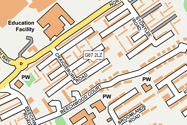 G67 2LZ map - OS OpenMap – Local (Ordnance Survey)