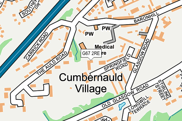 G67 2RE map - OS OpenMap – Local (Ordnance Survey)