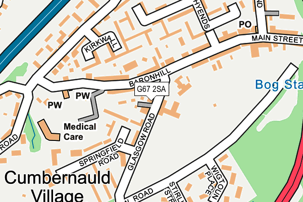 G67 2SA map - OS OpenMap – Local (Ordnance Survey)