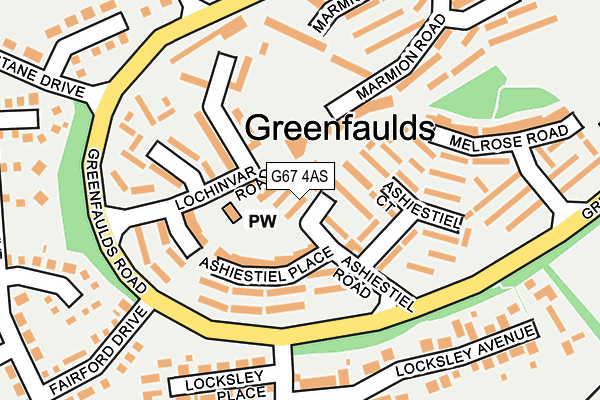 G67 4AS map - OS OpenMap – Local (Ordnance Survey)