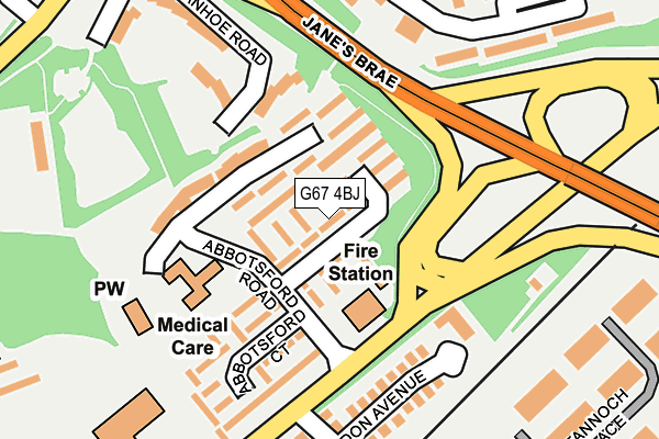 G67 4BJ map - OS OpenMap – Local (Ordnance Survey)