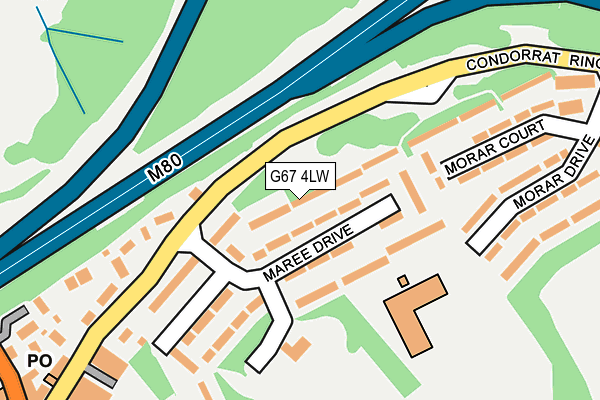 G67 4LW map - OS OpenMap – Local (Ordnance Survey)