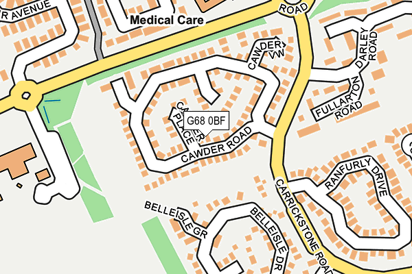 G68 0BF map - OS OpenMap – Local (Ordnance Survey)