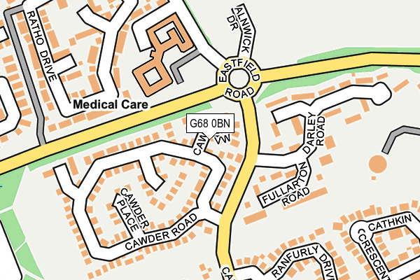G68 0BN map - OS OpenMap – Local (Ordnance Survey)
