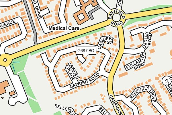 G68 0BQ map - OS OpenMap – Local (Ordnance Survey)
