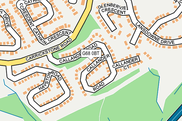 G68 0BT map - OS OpenMap – Local (Ordnance Survey)