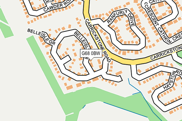 G68 0BW map - OS OpenMap – Local (Ordnance Survey)