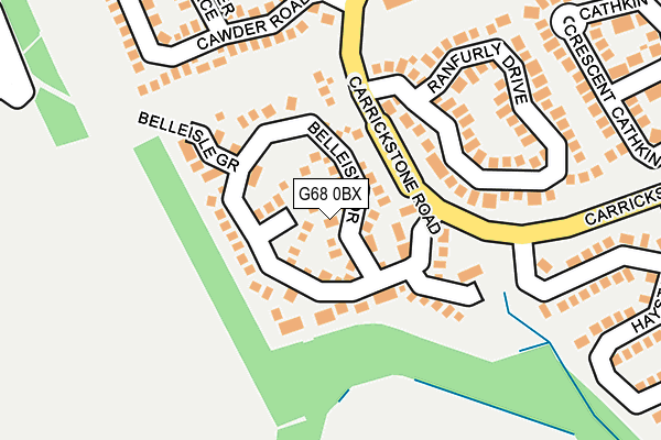G68 0BX map - OS OpenMap – Local (Ordnance Survey)