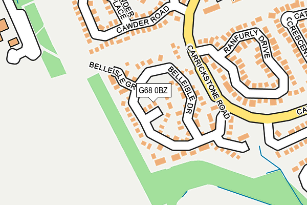 G68 0BZ map - OS OpenMap – Local (Ordnance Survey)