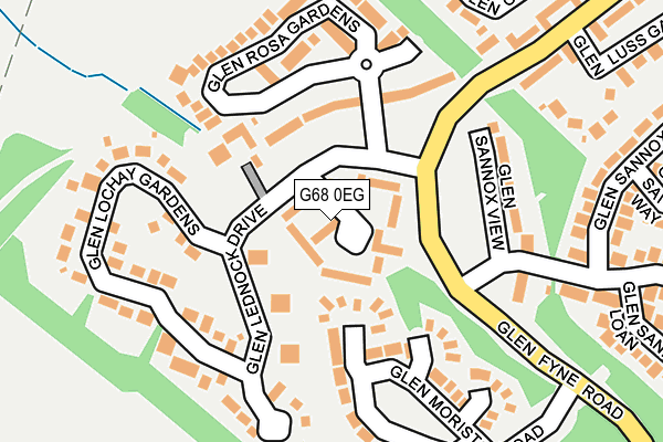 G68 0EG map - OS OpenMap – Local (Ordnance Survey)