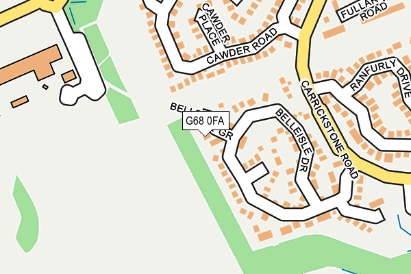 G68 0FA map - OS OpenMap – Local (Ordnance Survey)