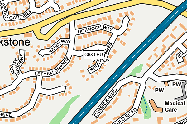 G68 0HU map - OS OpenMap – Local (Ordnance Survey)