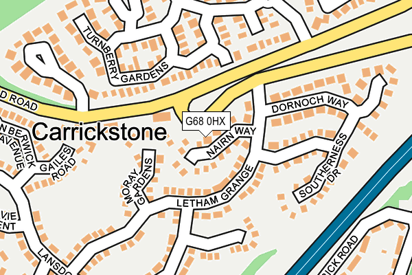 G68 0HX map - OS OpenMap – Local (Ordnance Survey)