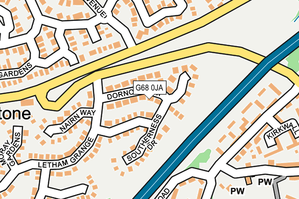 G68 0JA map - OS OpenMap – Local (Ordnance Survey)