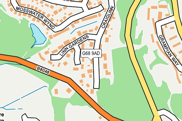 G68 9AD map - OS OpenMap – Local (Ordnance Survey)