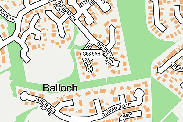 G68 9AH map - OS OpenMap – Local (Ordnance Survey)