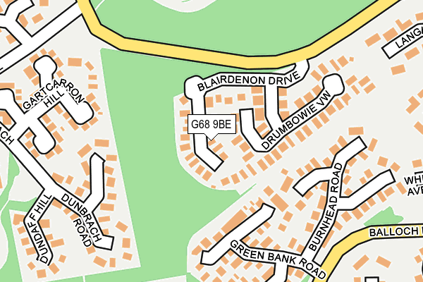 G68 9BE map - OS OpenMap – Local (Ordnance Survey)