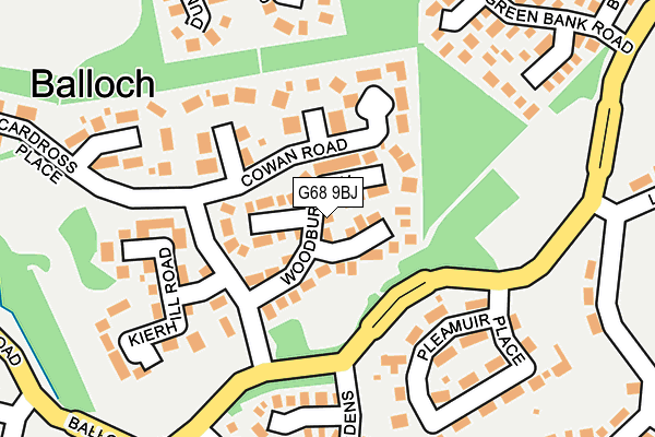 G68 9BJ map - OS OpenMap – Local (Ordnance Survey)